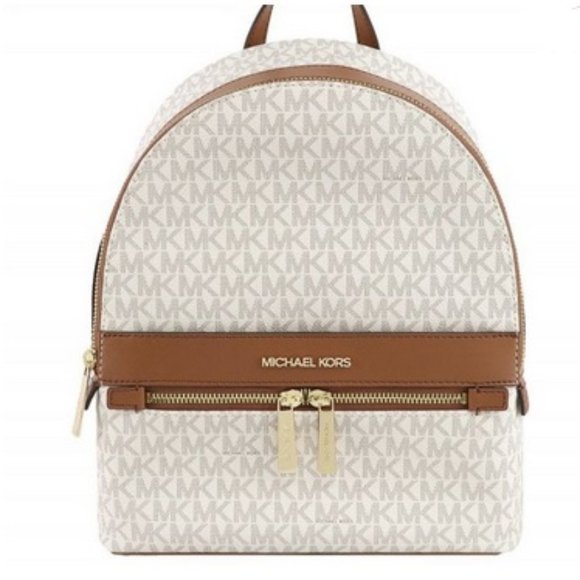 MICHAEL KORS Kenly Medium Backpack Signature Vanilla Bag - Picture 2 of 10